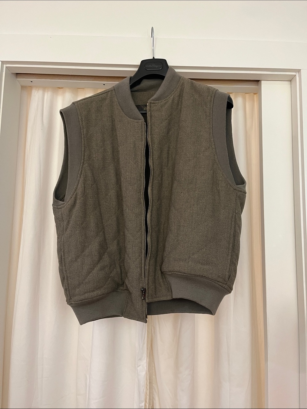 Luciano Barbera Olive Green Quilted Vest
